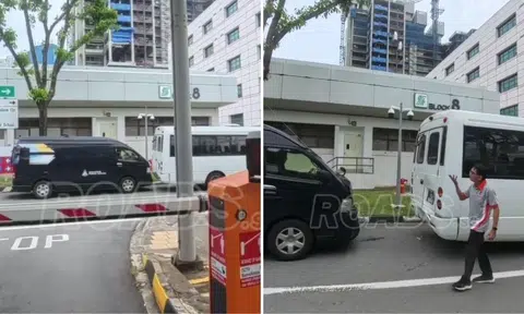 sps van crashes with minibus outside sgh
