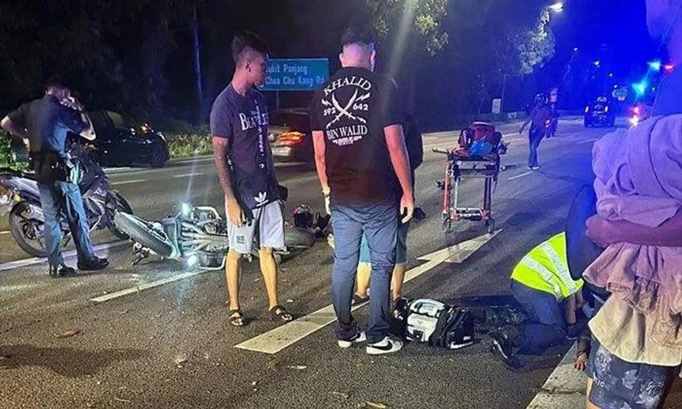 Pua Yui Loon allegedly collided with Mr Chiam’s vehicle, and the motorcyclist was pronounced dead at the scene. PHOTO: SHIN MIN DAILY NEWS