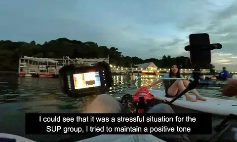 Stomper Kenji shared a YouTube video of the incident to remind people to be safe on the water.