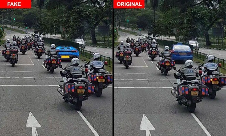 Viral photo of TP escorting Lambo riles up S'poreans, until netizens point out that it is Photoshopped