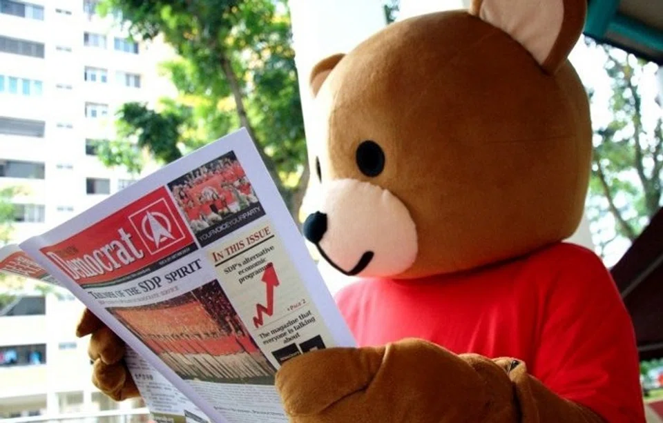 The Singapore Democratic Party's mascot, Danny the democracy bear. 