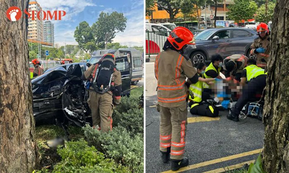 Driver, 53, dies in hospital after crashing into tree along Paya Lebar Road