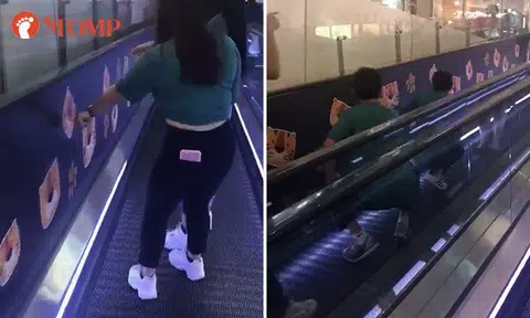 Stomper amused by teens going up and down JEM's travelators to count tigers -- but it's actually a contest