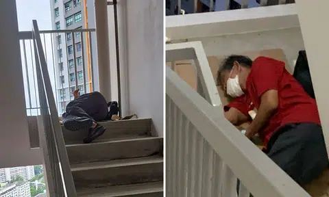 'Homeless' man allegedly sleeps at staircase to be near girlfriend: MSF looking to locate and assist him