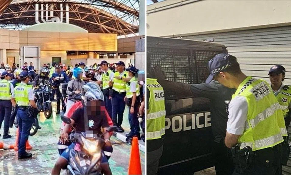 Over 350 motorcyclists checked at Tuas Checkpoint, dozens issued summonses