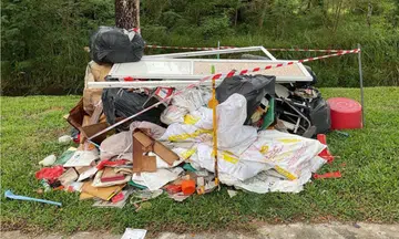 illegal dumping, waste disposal, Tampines Road
