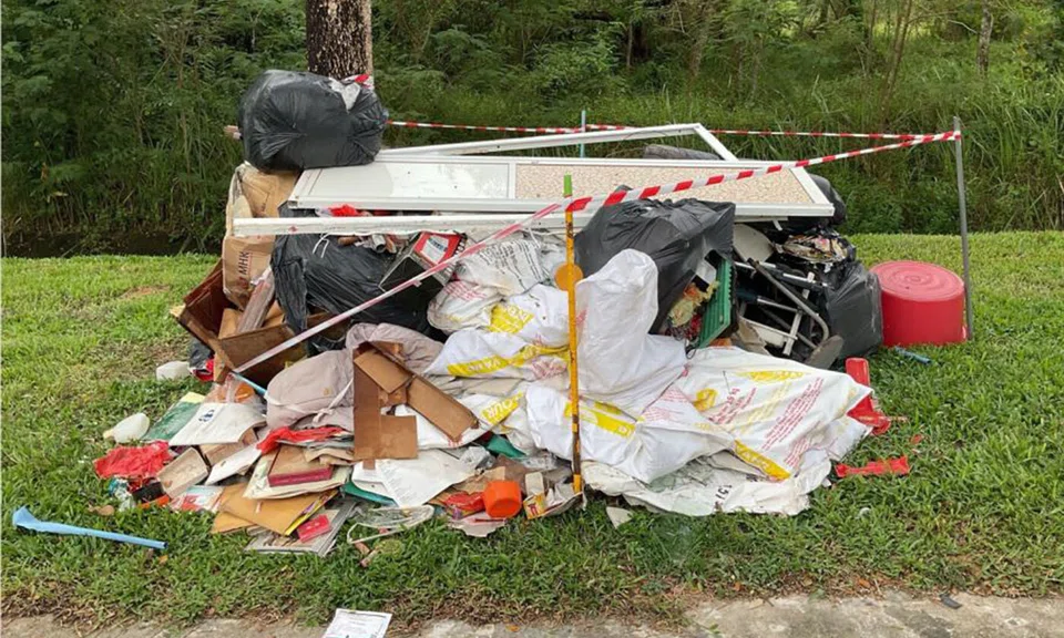 illegal dumping, waste disposal, Tampines Road