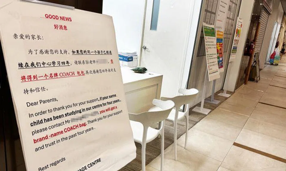 Tuition centre gives away Coach bags to reward parents, but not everyone is on board