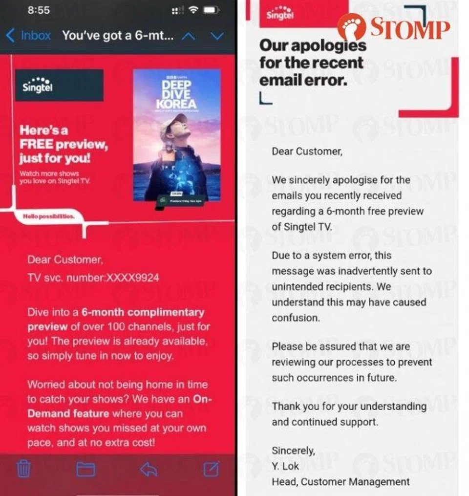 Singtel error