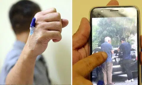 Photo: Lianhe Wanbao. The passenger (left) and a photo of the Uber driver (right). 