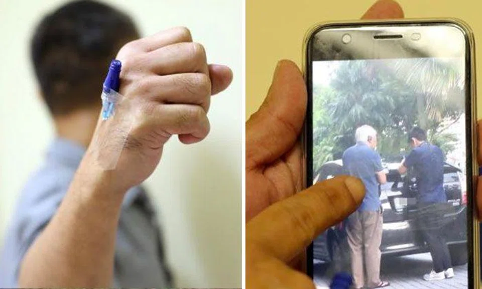 Photo: Lianhe Wanbao. The passenger (left) and a photo of the Uber driver (right). 
