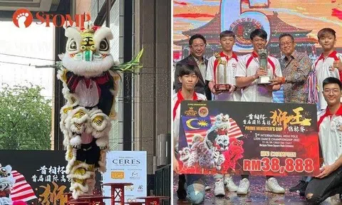 A Singapore team from Yiwei Athletic Association won the first Prime Minister’s Cup International High Pole Lion Dance Championship in Kuala Lumpur on Sept 18.