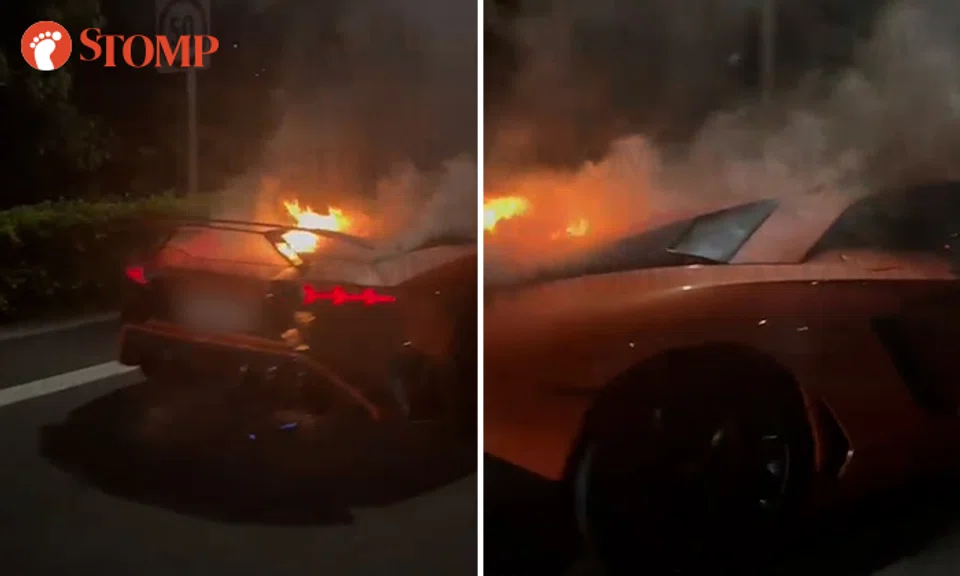 lamborghini on fire