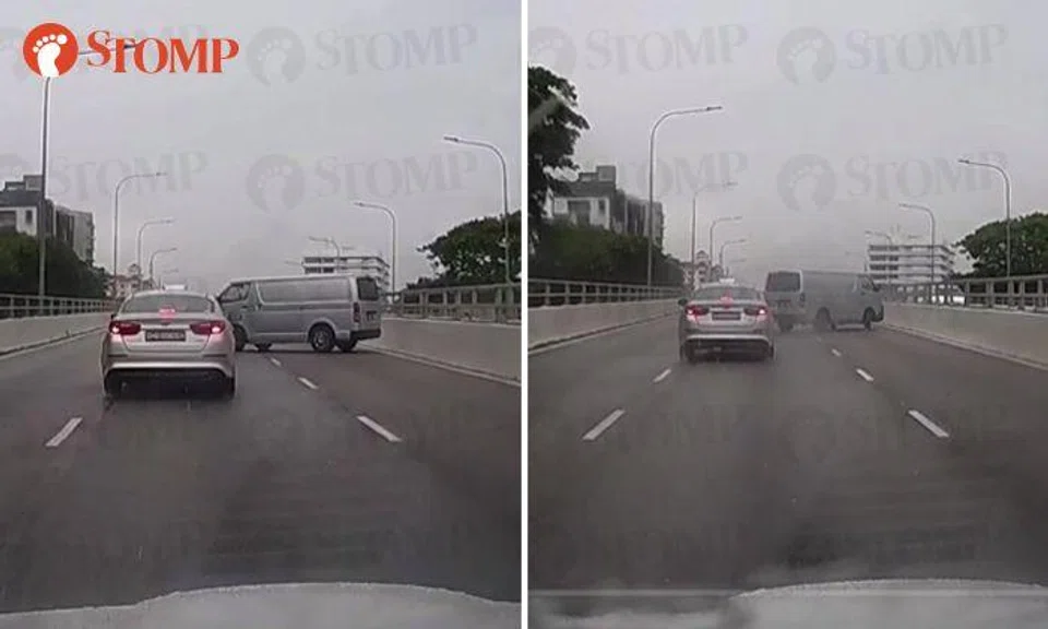 Van 'spins' and zig-zags on Holland Flyover after skidding due to rain