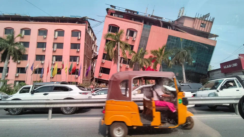 A damaged building in Mandalay after an earthquake struck Myanmar on March 28.