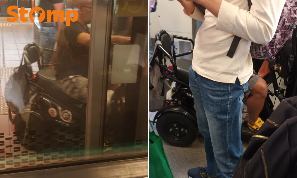 Mobility scooter at Bukit Batok MRT station.