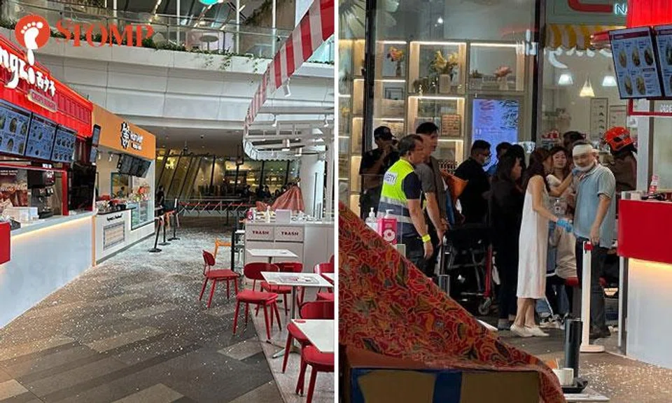 Screams heard after glass panel falls and shatters at Star Vista mall, injuring six people