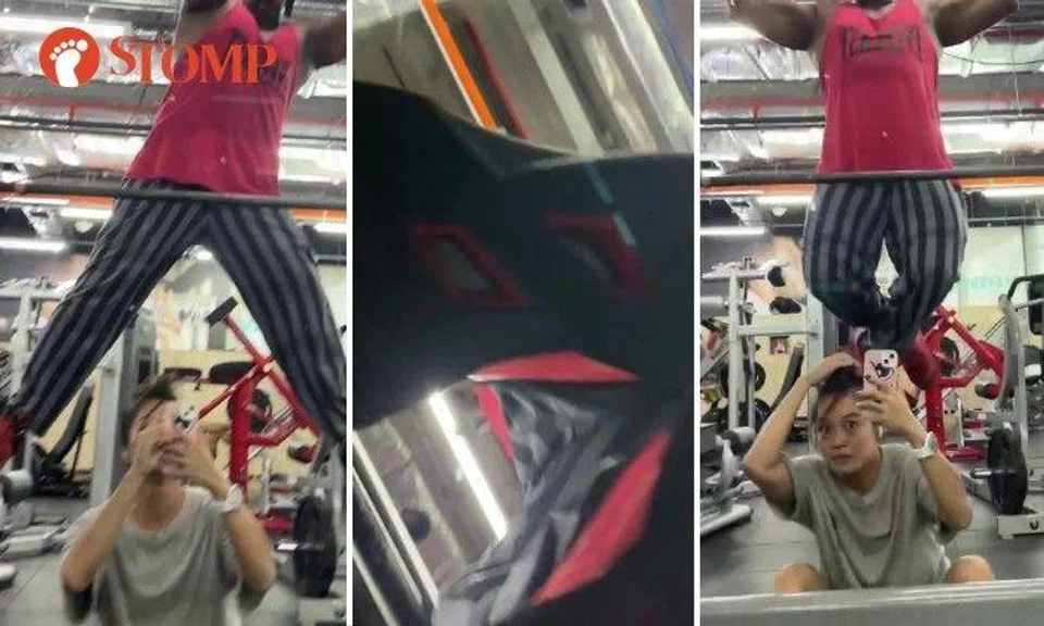 The Stomper shared a 22-second video of the incident at the squat and pull-up rack,