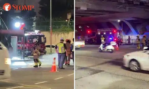 3 taken to hospital after accident involving 2 cars and motorcycle in Bedok