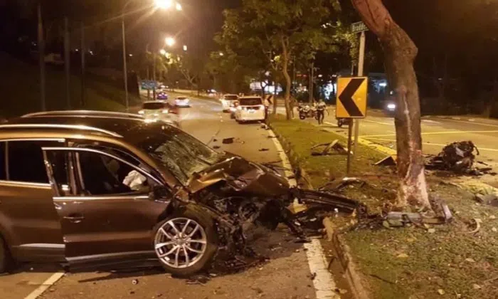 Drunk driver arrested after crashing car into tree along Braddell Road ...