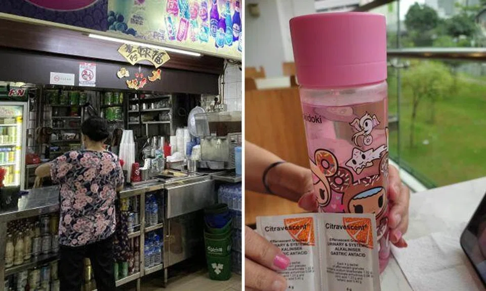 Diner stopped from drinking plain water from her own bottle at Bugis coffee shop