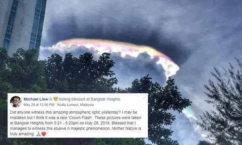 Majestic aurora-like glow in clouds over Bangsar, KL takes residents' breaths away