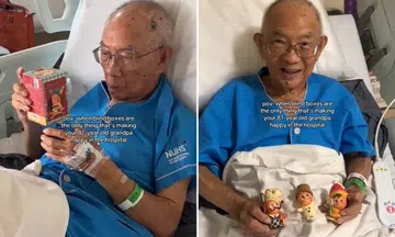 ‘Ah gong so cute’: Woman excites grandfather, 81, with blind boxes during hospital stay