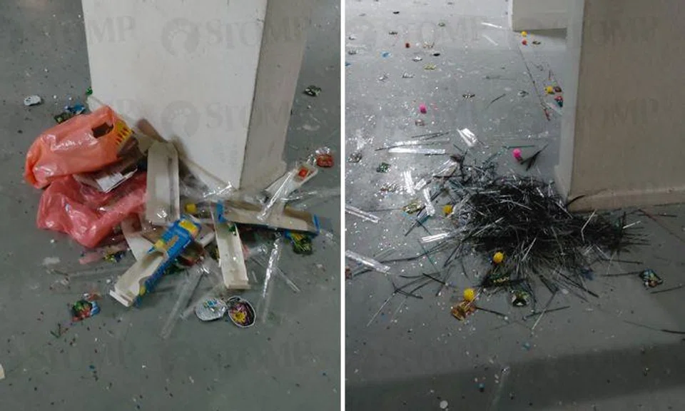 Why 'make until so messy'? Residents leave rubbish at Queenstown void deck after Deepavali celebrations