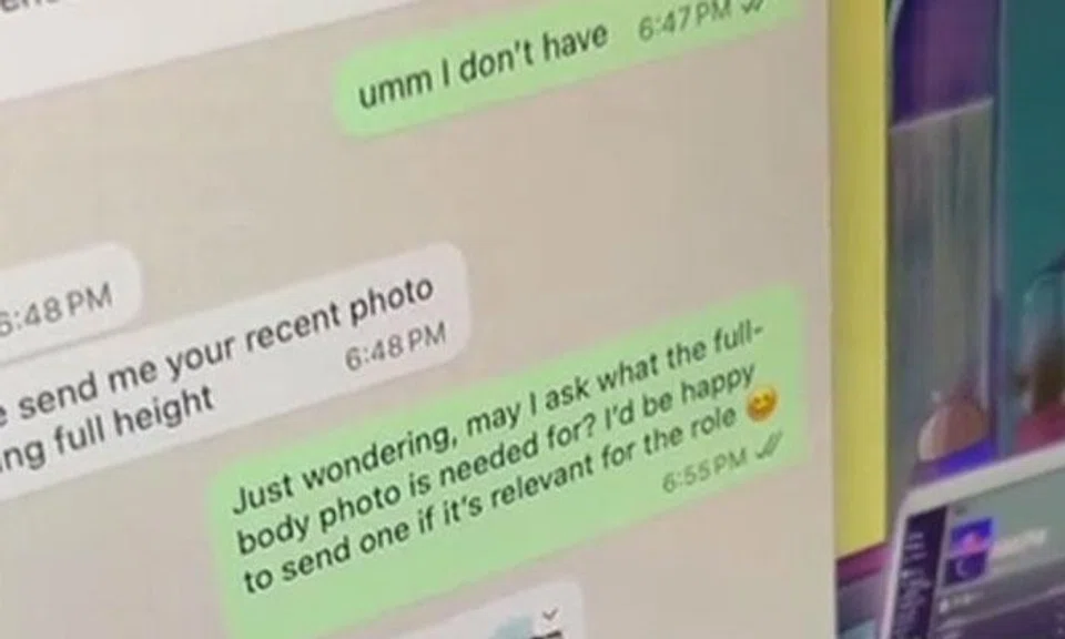 employer asks for full-body photo