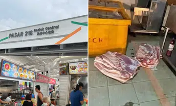 raw pork, Bedok market, food hygiene