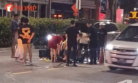 Motorcyclist and pillion rider taken to hospital after accident with 2 cars on Bukit Timah Road