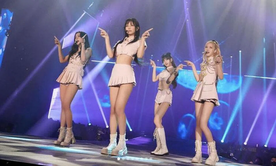 Blackpink members (from left: Jisoo, Jennie, Lisa and Rose) performing at their Hong Kong concert.