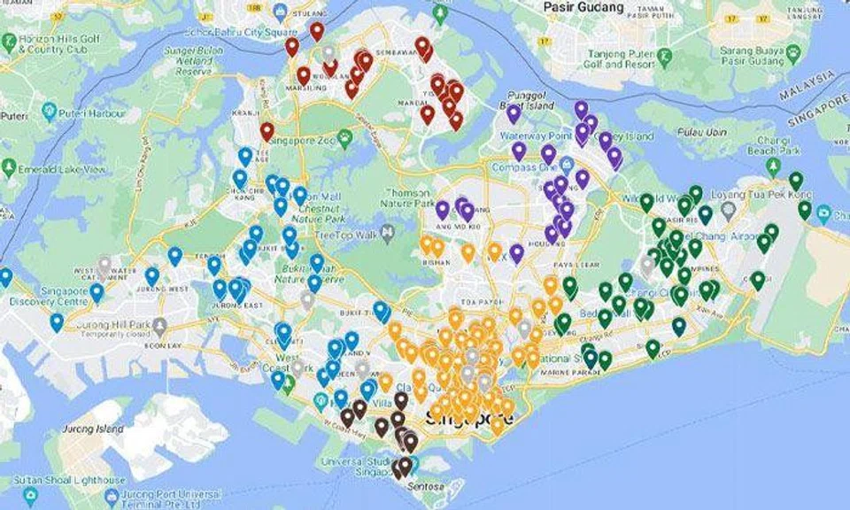 A 24-year-old woman created a Google Map showing where to find toilets with bidets in Singapore.PHOTO: INSTAGRAM/TOILETSWITHBIDETSG