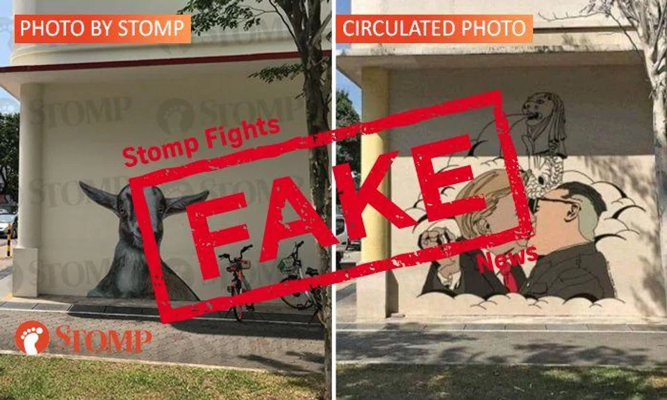 No mural of Donald Trump and Kim Jong Un at Tiong Bahru block