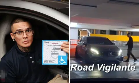 Driver filmed walking to car in accessible parking lot claims injuries from traffic accident 