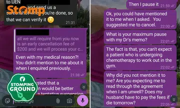 gym cancellation fee, cancer patient, compassion