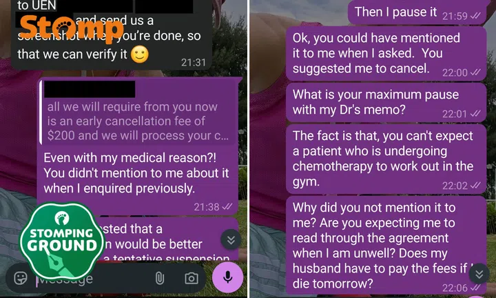gym cancellation fee, cancer patient, compassion