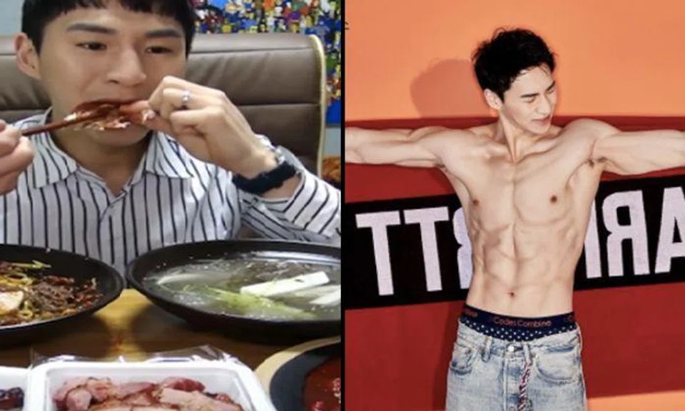 Korean online personality who eats for a living reveals ripped body, female netizens fall in love