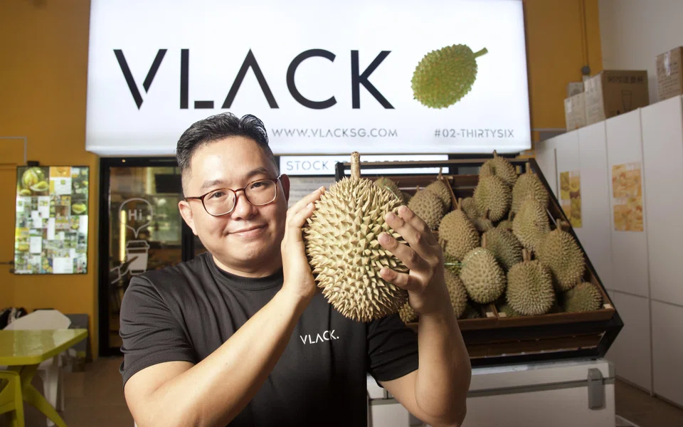 Mr Tony Seah’s shop, Vlack Durian, is located at an industrial space in Bukit Batok.