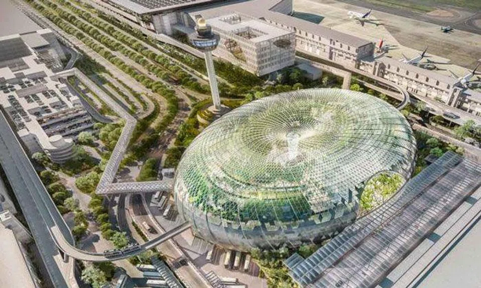 An artist’s impression of Jewel Changi Airport. Safdie Architects, which is led by the man who designed Jewel and Marina Bay Sands, is believed to be part of a team in the running for the T5 project. Photo: Jewel Changi Airport Development