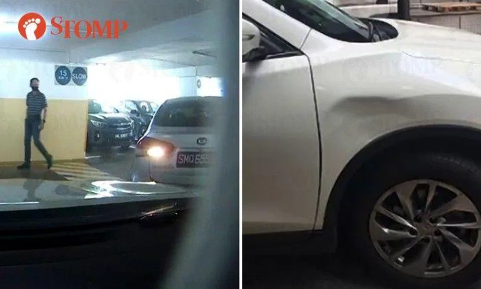 A Stomper shared dash cam video of the incident and said it happened in the Limbang Shopping Centre multi-storey carpark on May 12.