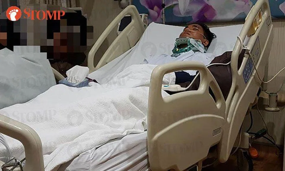 The victim, Faris, was left bedridden after the accident. PHOTO: ASHIM'S FACEBOOK PAGE