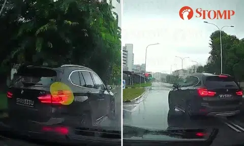 Stomper honks at BMW driver who then allegedly tries to sideswipe him, cuts in dangerously