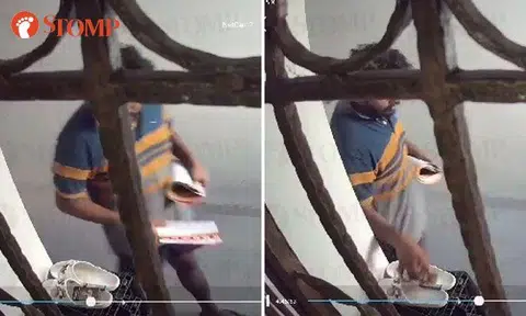 Man distributing flyers at Sumang Walk swipes resident's pack of cigarettes