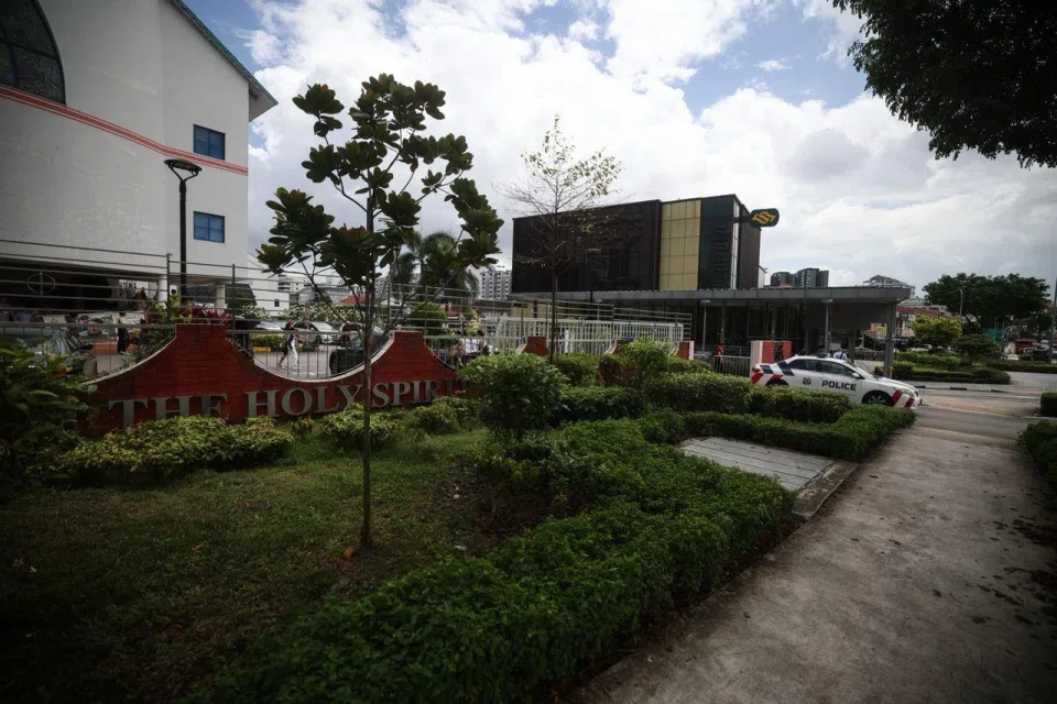 The incident occurred at the Church of the Holy Spirit at around 10.30am on Feb 9.