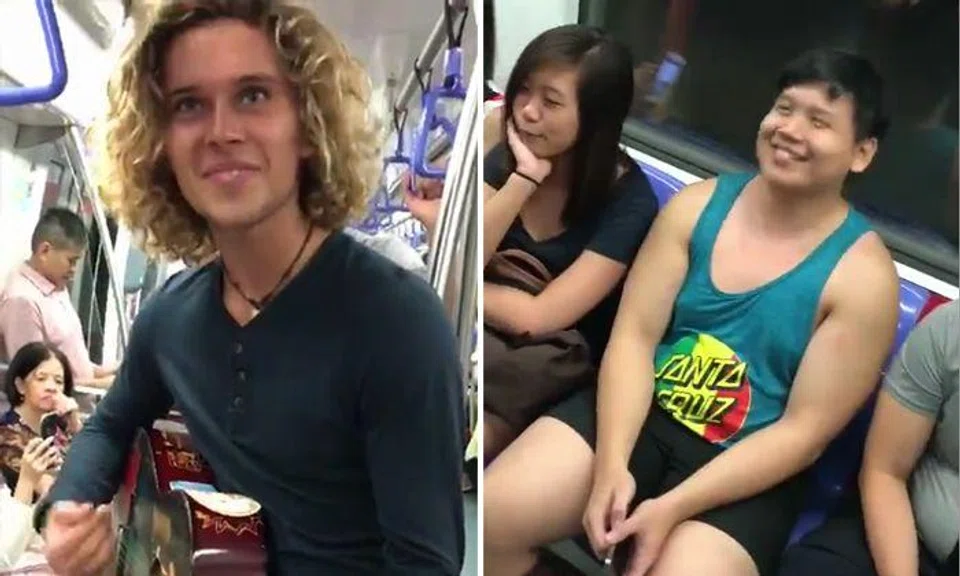 Handsome tourist asks stranger on MRT for his guitar... and magic happens
