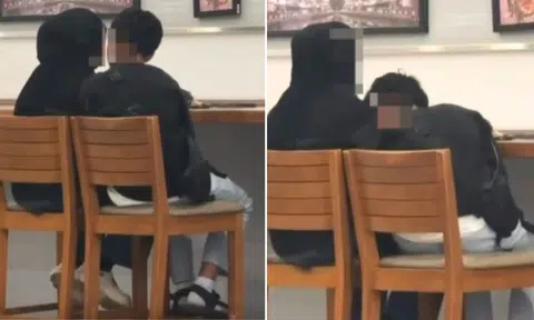 teenagers, Johor mall, intimate behaviour