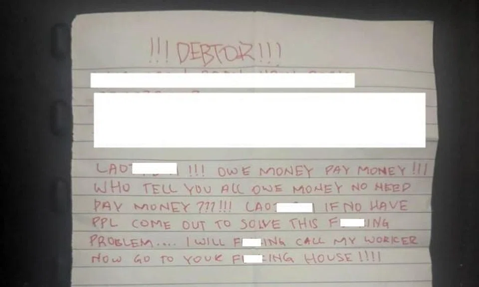 Debtor's note with vulgarities left outside Canberra Link home