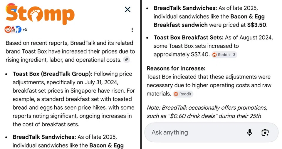 What Google AI said about the price increase