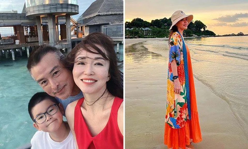 Christopher Lee and Fann Wong went to the Maldives while Zoe Tay chose to holiday in Bintan. PHOTOS: FANNAIAIWONG/INSTAGRAM, ZOETAY10/INSTAGRAM